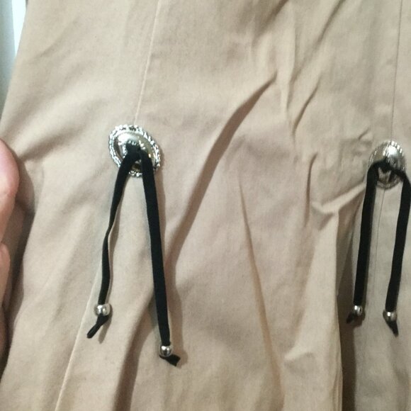 Circle T vintage midi/maxi skirt metal and rawhide accents on skirt size 11/12 - Picture 2 of 6